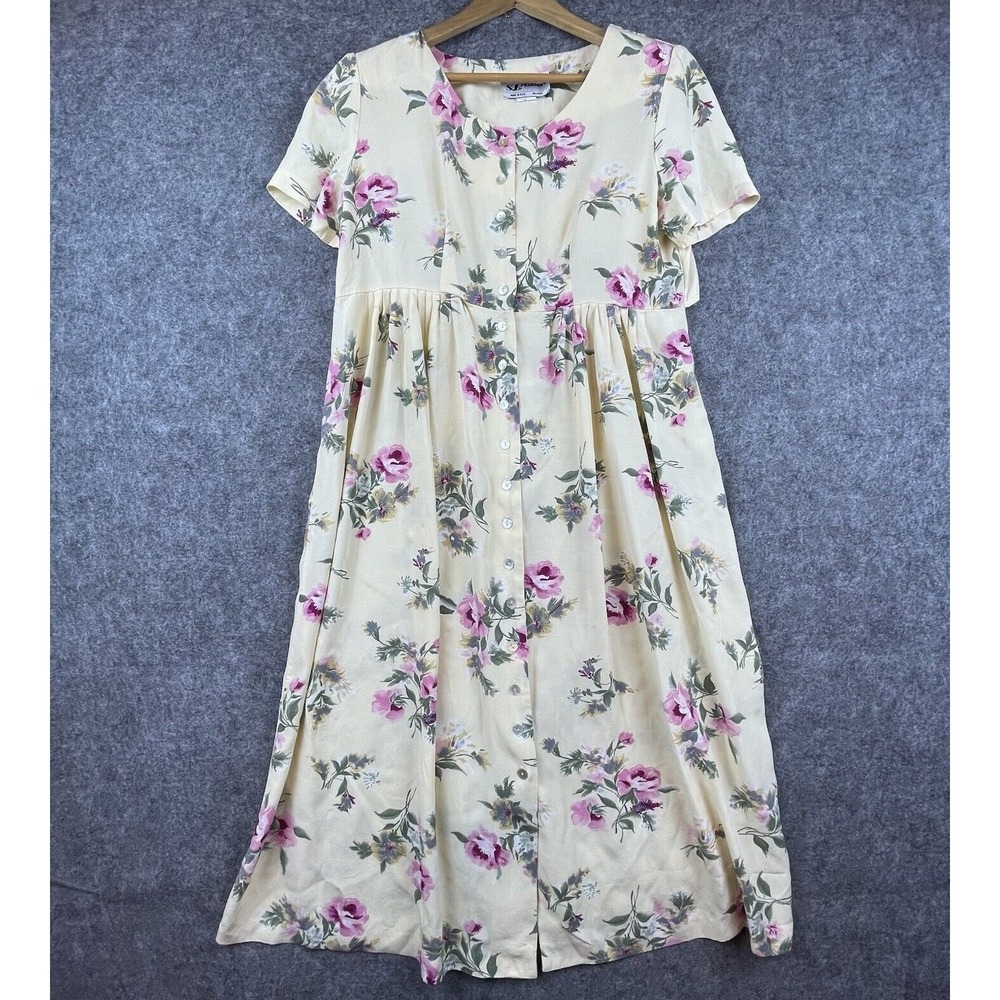 Vintage SL Fashions Dress Womens 14 Secretary Cottage Country Prairie 80s Modest